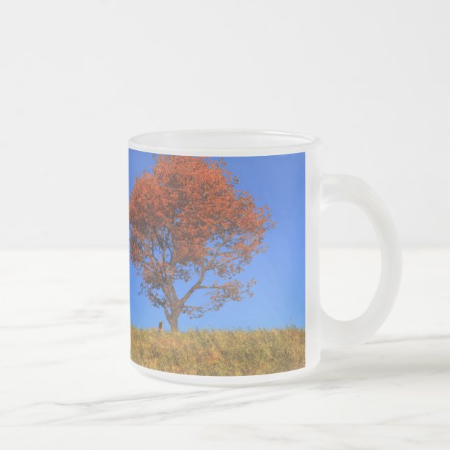Taza De Cristal Esmerilado Limpiar la música del día de otoño (Derecha)