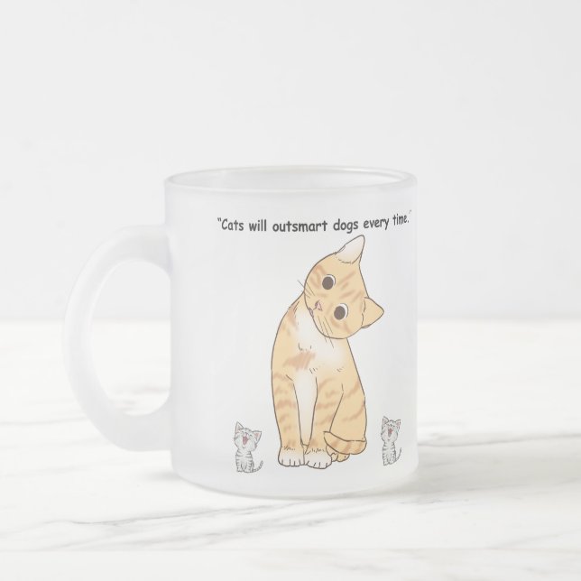Taza De Cristal Esmerilado lindos gatos (Izquierda)
