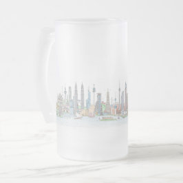 Taza De Cristal Esmerilado Línea aérea del mundo