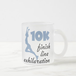 Taza De Cristal Esmerilado Línea de acabado azul de 10 K