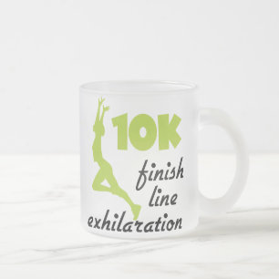 Taza De Cristal Esmerilado Línea de acabado verde de 10.000
