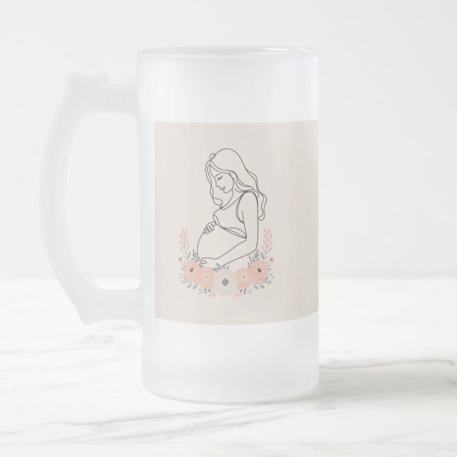 Taza De Cristal Esmerilado Línea de Embarazo Serene (Izquierda)