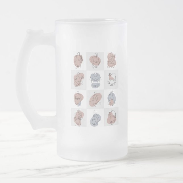 Taza De Cristal Esmerilado Línea de maternidad Serene Arte - Resumen de la bo (Izquierda)