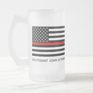 Taza De Cristal Esmerilado Línea roja fina de encargo bandera americana