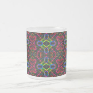 Taza De Cristal Esmerilado Líneas abstractas coloridas lindas