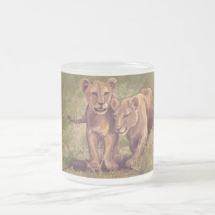 Taza De Cristal Esmerilado Lion Cubs