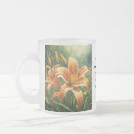 Taza De Cristal Esmerilado Lirio Tigre
