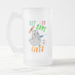 Taza De Cristal Esmerilado Listos para salvar vidas