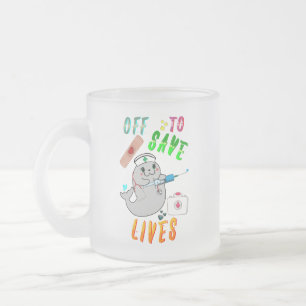 Taza De Cristal Esmerilado Listos Para Salvar Vidas