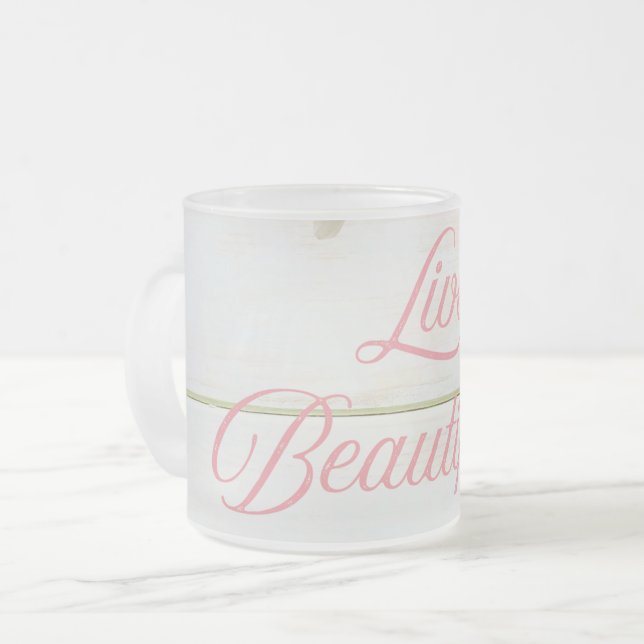 Taza De Cristal Esmerilado Live Beautifully - Mug (Anverso izquierdo)