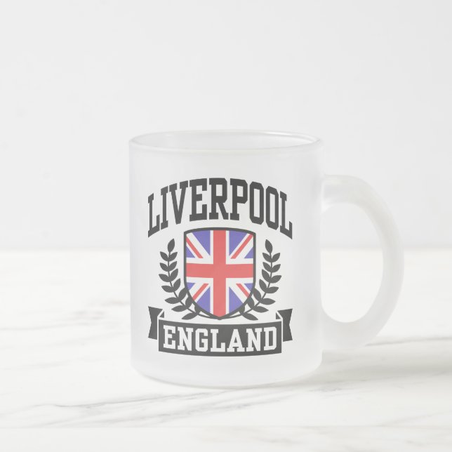 Taza De Cristal Esmerilado Liverpool England (Derecha)