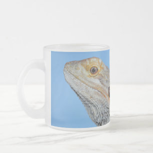 Taza De Cristal Esmerilado Lizard gris y media luna