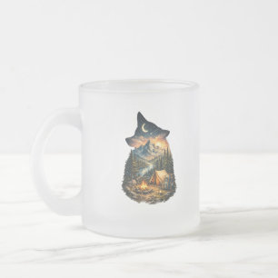 Taza De Cristal Esmerilado Llamada de la Naturaleza-Aventura de Camping