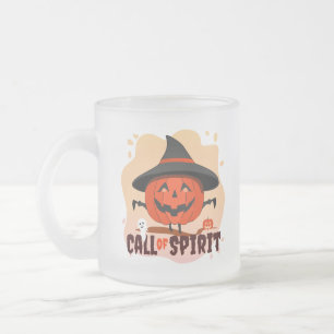 Taza De Cristal Esmerilado Llamado de Espíritu de Halloween