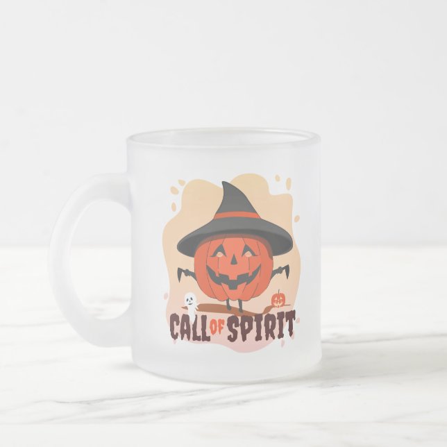 Taza De Cristal Esmerilado Llamado de Espíritu de Halloween (Izquierda)