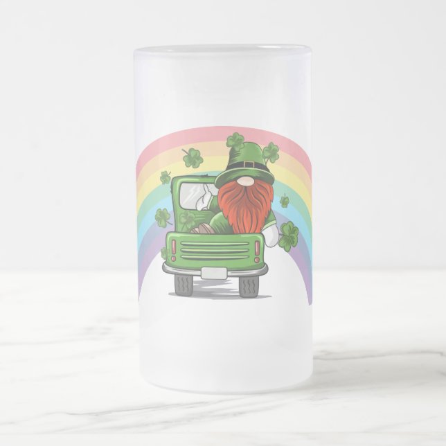 Taza De Cristal Esmerilado Llámame Lucky Gnome St Patricks Day (Centro)