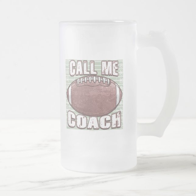 Taza De Cristal Esmerilado Llamarme entrenador para el equipo de fútbol (Derecha)
