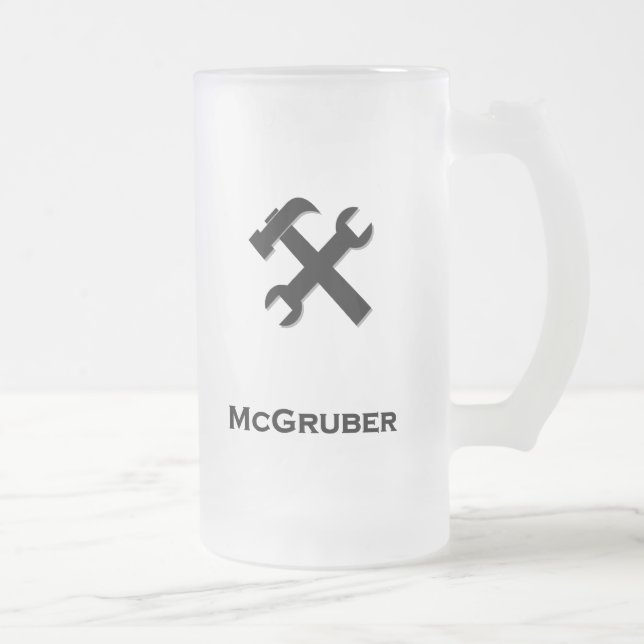 Taza De Cristal Esmerilado Llave de martillo McGruber negro (Derecha)