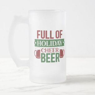 Taza De Cristal Esmerilado Llena De Cerveza De Alegre De Vacaciones