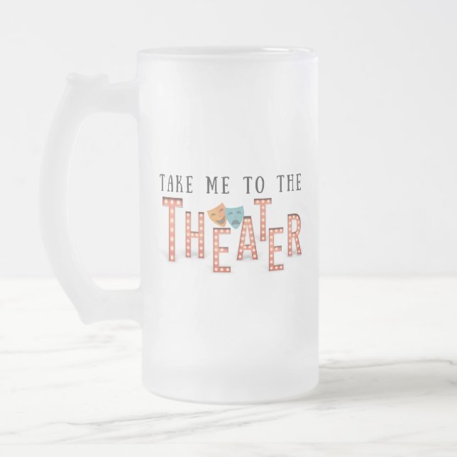 Taza De Cristal Esmerilado Llévame al teatro (Izquierda)