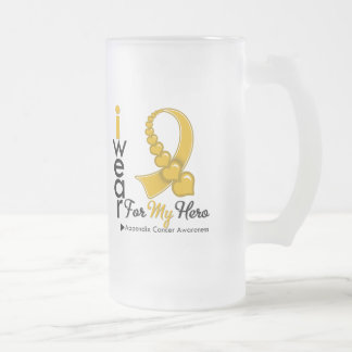 Taza De Cristal Esmerilado Llevo la cinta del CÁNCER del APÉNDICE para mi
