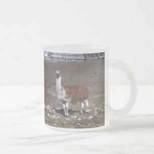 Taza De Cristal Esmerilado Lllama solitario