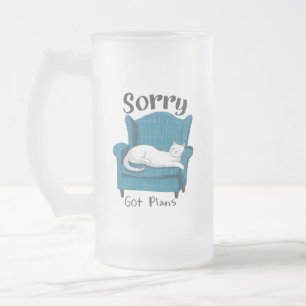Taza De Cristal Esmerilado Lo siento, tengo planes Regalo divertido para aman