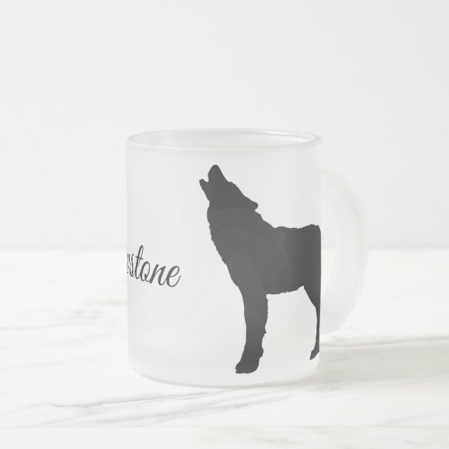Taza De Cristal Esmerilado Lobo de Lobo de Lechuga de Lechuga (Anverso derecho)