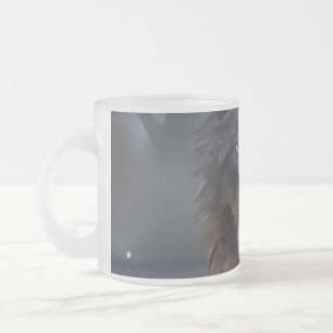 Taza De Cristal Esmerilado Lobo negro