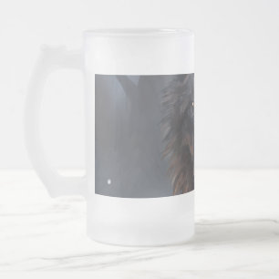 Taza De Cristal Esmerilado Lobo negro