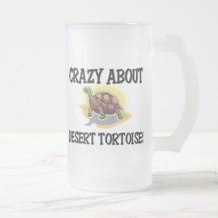 Taza De Cristal Esmerilado Loco por tortugas de desierto