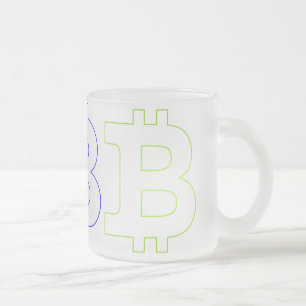 Taza De Cristal Esmerilado Logo de Bitcoin