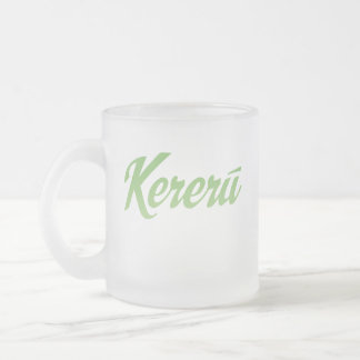 Taza De Cristal Esmerilado Logo de Kereru y ave