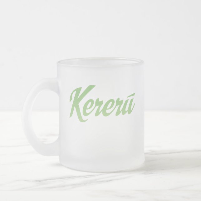 Taza De Cristal Esmerilado Logo de Kereru y ave (Izquierda)
