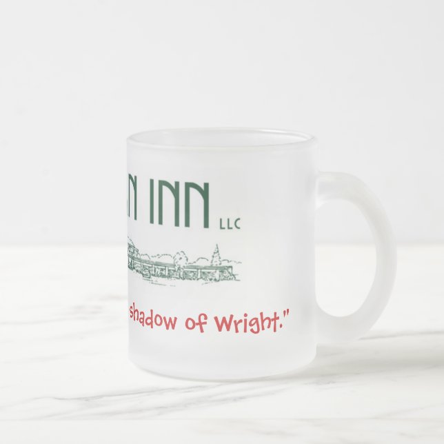 Taza De Cristal Esmerilado Logo de Usonian Inn - mug (Derecha)