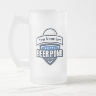 Taza De Cristal Esmerilado Logo del Campeonato de personalizable de Cerveza P