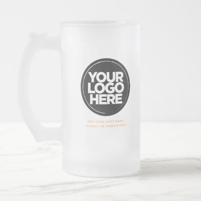 Taza De Cristal Esmerilado Logo y Texto (Izquierda)