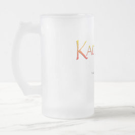 Taza De Cristal Esmerilado Logotipo colorido de Kalypso con la tortuga de mar