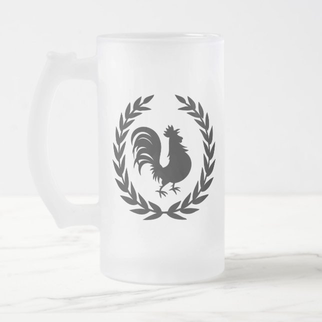 Taza De Cristal Esmerilado Logotipo del gallo (Izquierda)