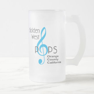 Taza De Cristal Esmerilado Logotipo del Golden West Pops