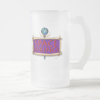 Taza De Cristal Esmerilado Logotipo del título de Vikingos del espacio