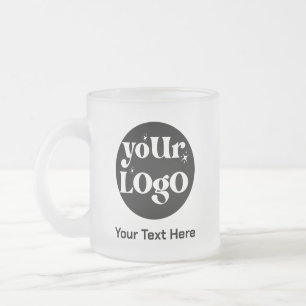Taza De Cristal Esmerilado Logotipo minimalista y negocio del texto