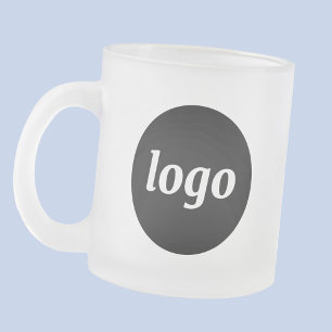 Taza De Cristal Esmerilado Logotipo Simple de Negocio de Marca Promocional