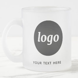 Taza De Cristal Esmerilado Logotipo simple y negocio de texto