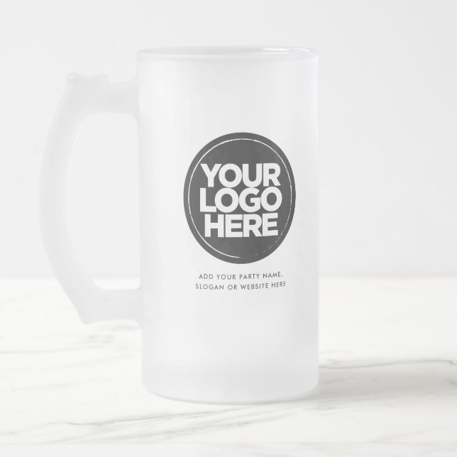 Taza De Cristal Esmerilado Logotipo y texto (Izquierda)