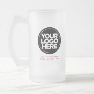 Taza De Cristal Esmerilado Logotipo y Texto