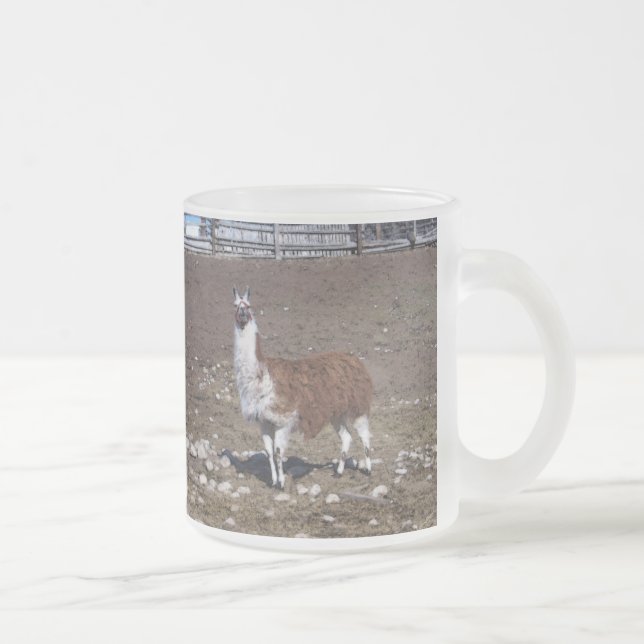 Taza De Cristal Esmerilado Lone Lllama (Derecha)
