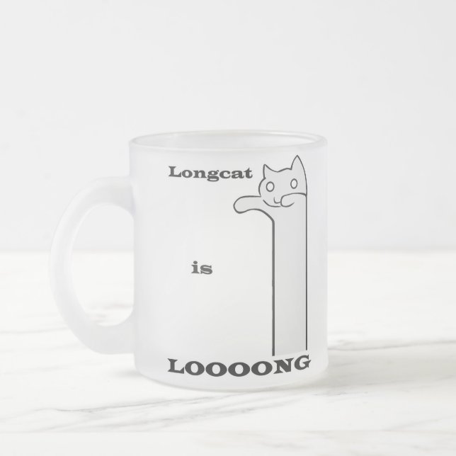Taza De Cristal Esmerilado Longcat es largo (Izquierda)