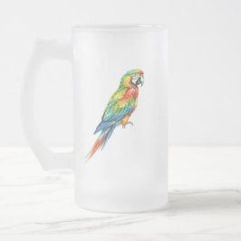 Taza De Cristal Esmerilado Loro