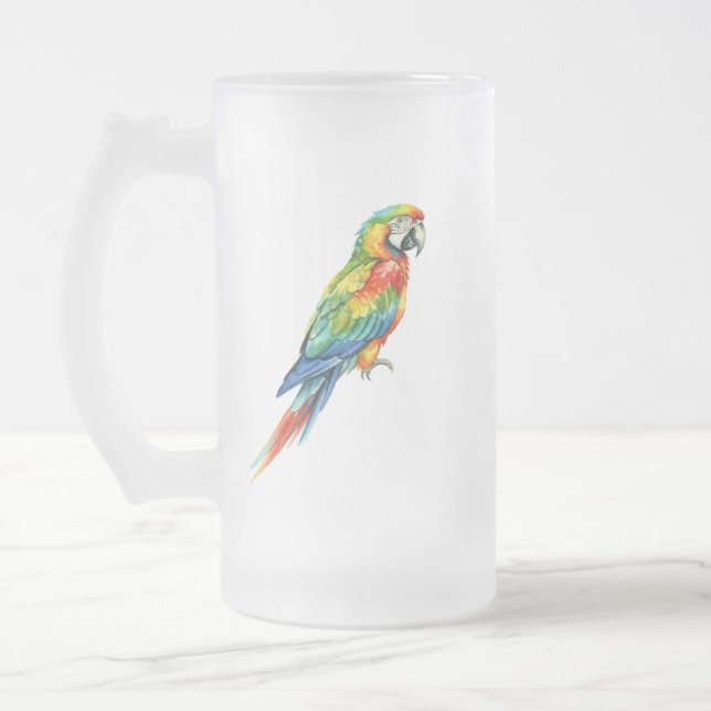 Taza De Cristal Esmerilado Loro (Izquierda)